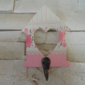 Házikós, szívecskés akasztós minifogas, 10cm *6,5cm