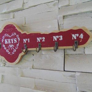 Kulcs alakú kulcstartó,vintage bordó színben, 30cm