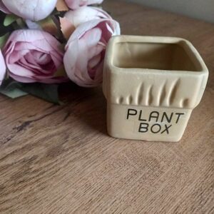 Mini kocka Plant box feliratú kaspó, ma.:6,5cm 7*7cm